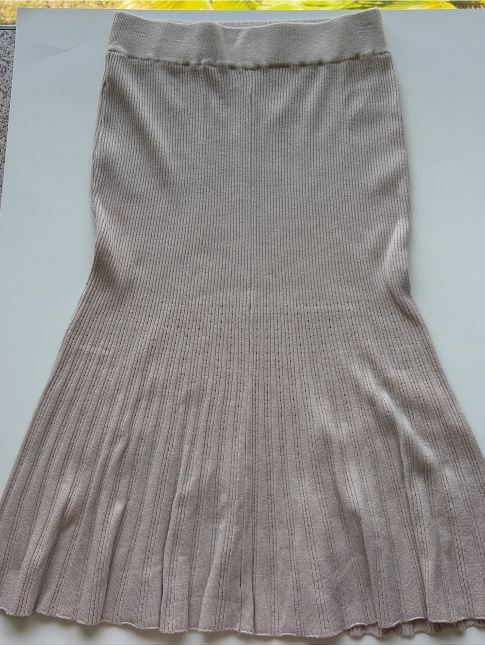 Sioni Women’s Beige Knit Midi Skirt Size XS